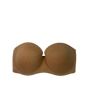 Delimira Womens 38DD Strapless Underwire Bra Tan Heather Non-Slip W593
